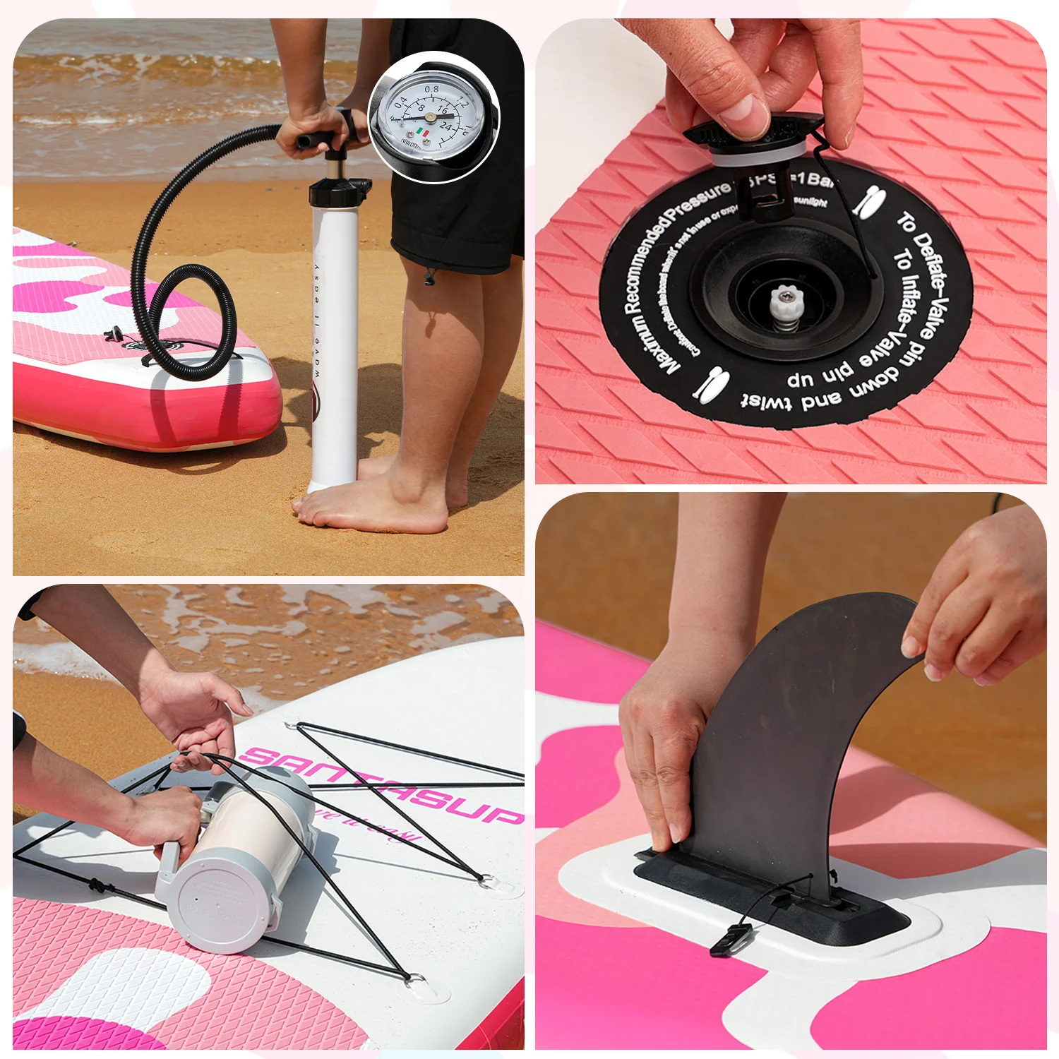 Китайский производитель разноцветная надувная доска для серфинга стоя розовая с