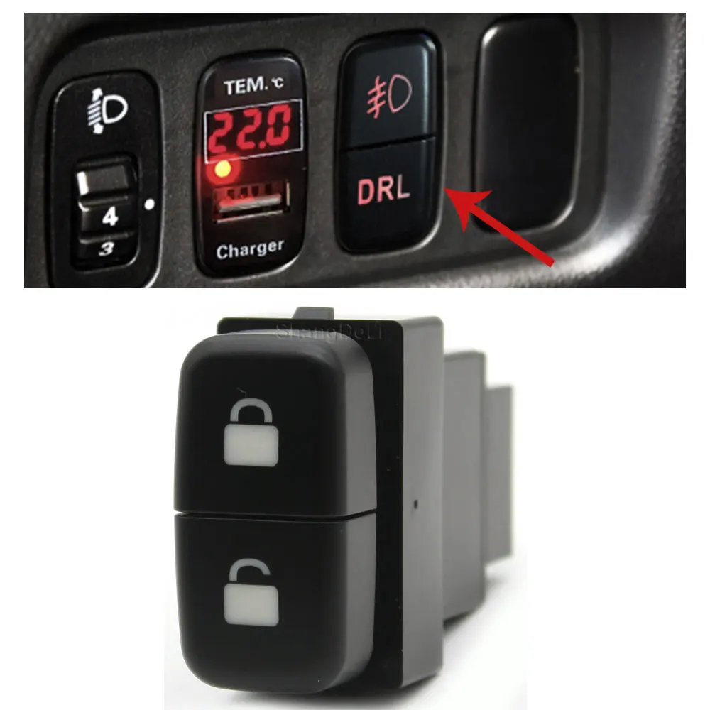 

1 шт. двойной переключатель Автомобильный Центральный дверной замок Кнопка разблокировки с соединительным проводом для Mitsubishi Lancer EX Pajero V73 V93 V97