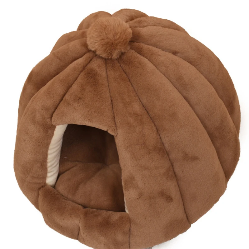 

Pet Bed Sofa Plush Fluffy Soft Kennel House Warm Sleeping Cushion for Cats Dogs Semi-closed Pets Supplies