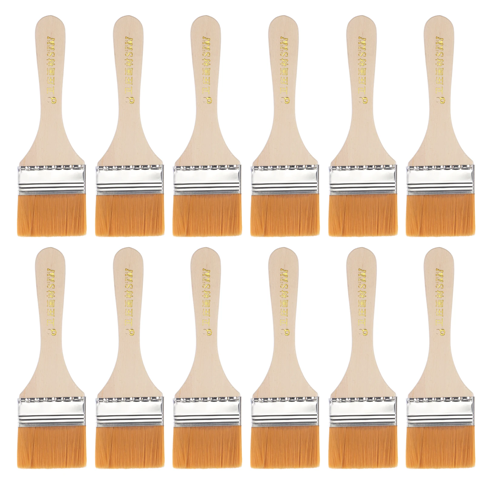 

Uxcell 6" Paint Brush 2" Width Soft Nylon Bristle with Wood Handle for Wall, Cabinets, Fences Yellow 12 Pcs