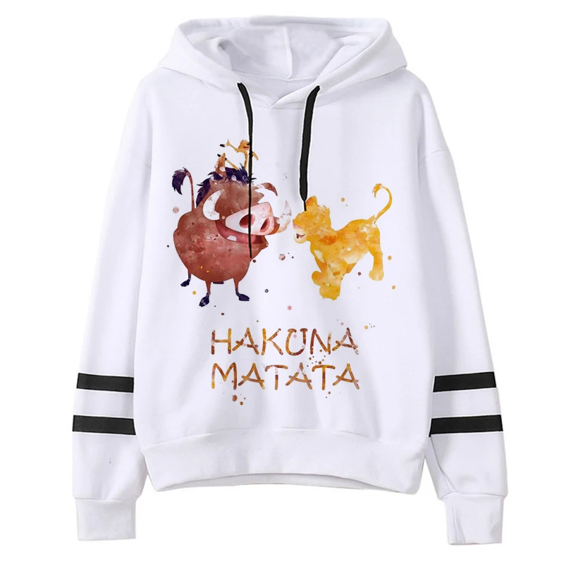 The Lion King Hoodies Women Funny cartoon Disney Simba Anime hoody girl Hakuna Matata Kawaii Sweatshirts Hoodie pullover Female