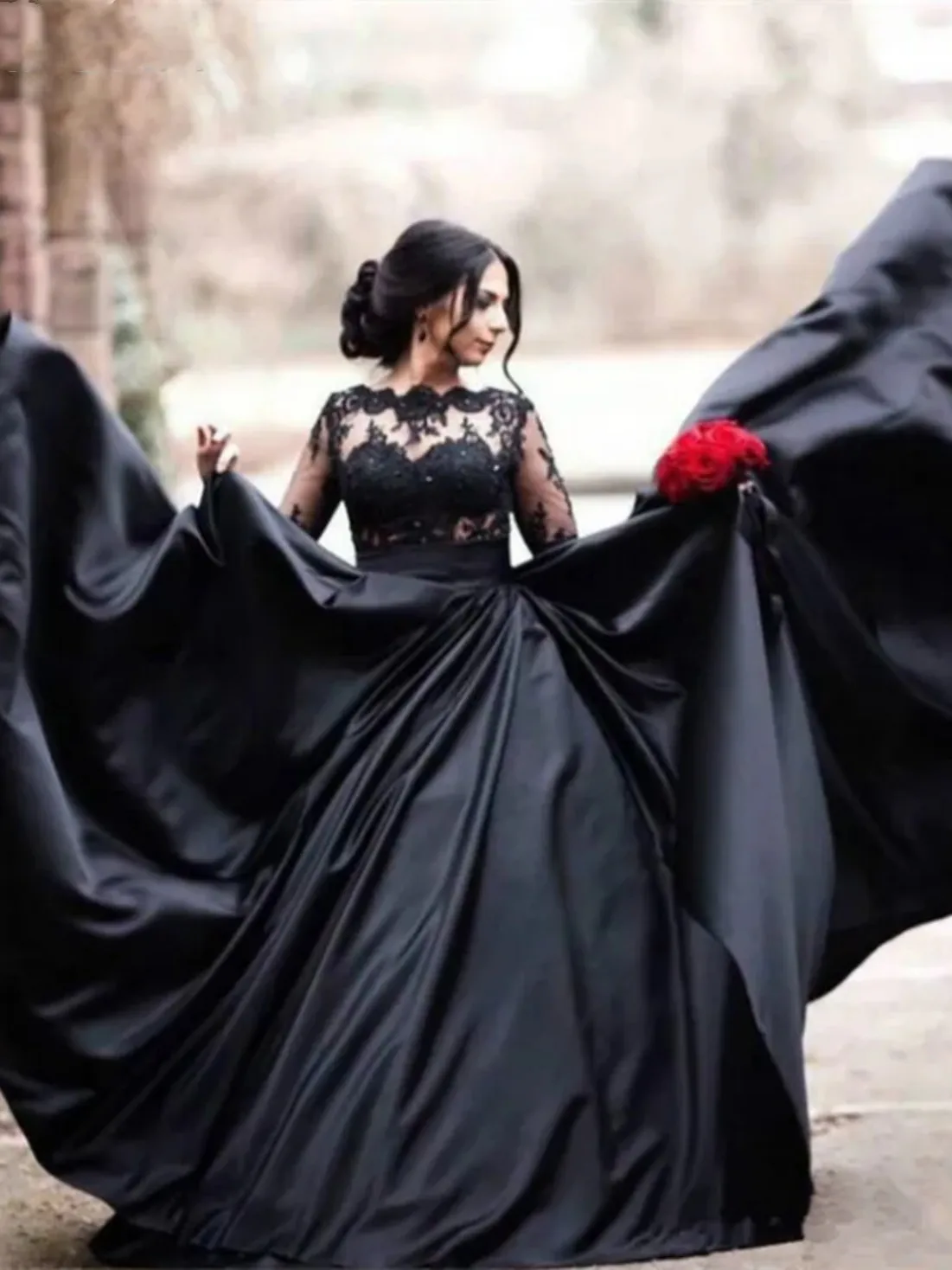 

Luxury Black Dress Evening Dress For Women O-Neck Exquisite Appliques Custom Formal Party Gown/Bespoke Dress2023