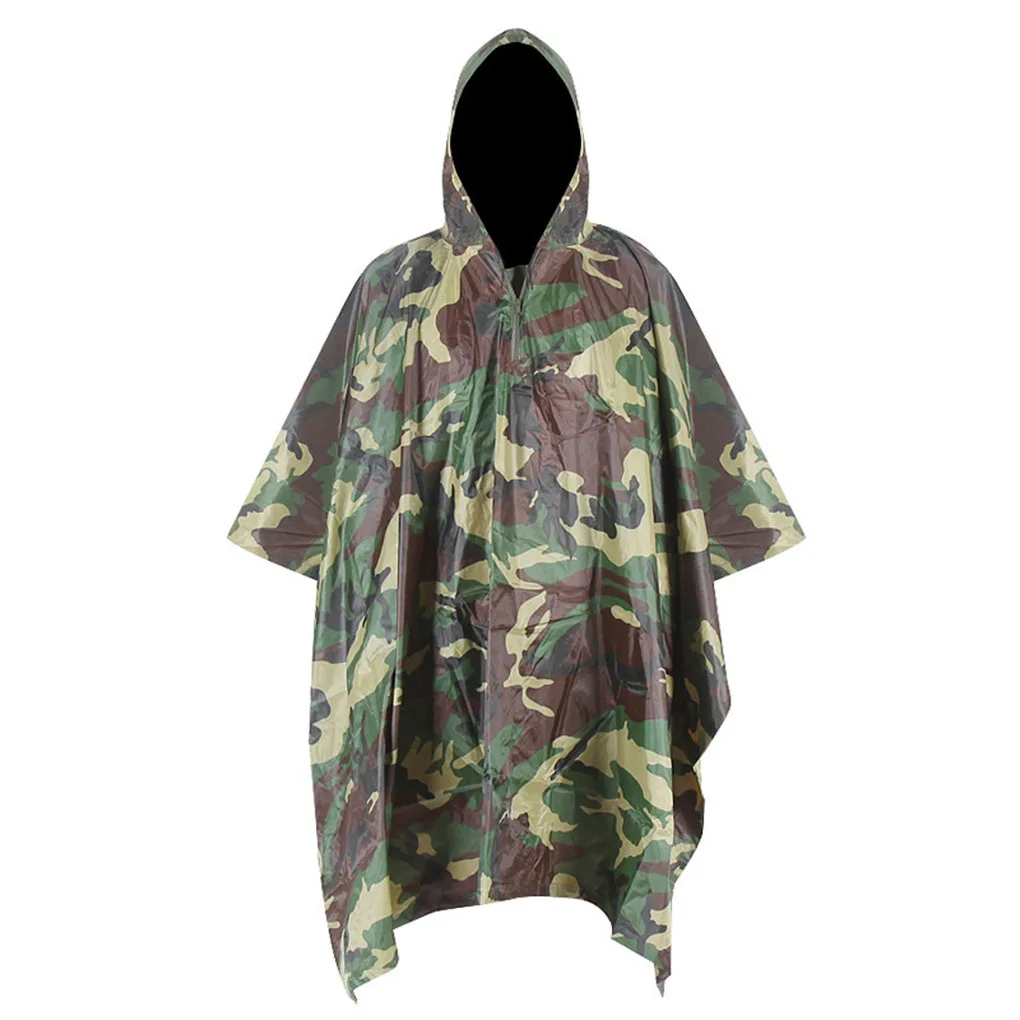 

Raincoat Multifunctional Poncho Outdoors Camouflage Fashionable Waterproof Portable Awning Picnic Motorcycles Black