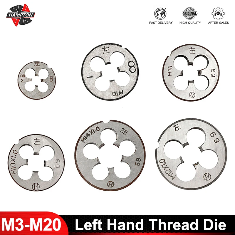 HAMPTON Left Hand Threading Die Metric Thread Cutting Dies Tools for Metalworking M3 M6 M8 M10 M12 M14 M16 M18 M20 Hand Tools