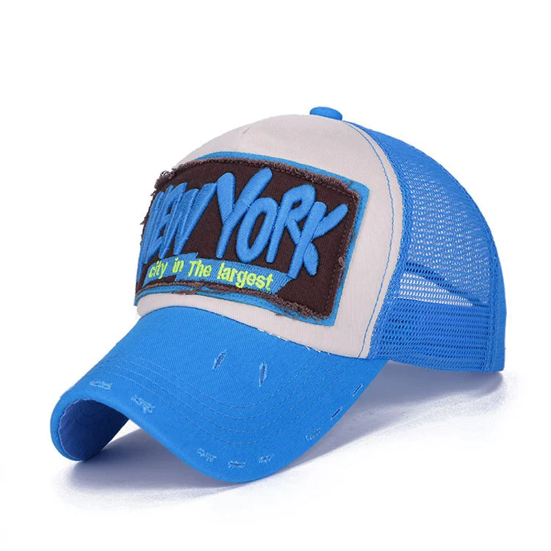 

Summer Men Women Net Cap Embroidery NEWYORK Baseball Caps Casquette Snapback Gorras Sunhat Breathable Sport Run Hat for Unisex