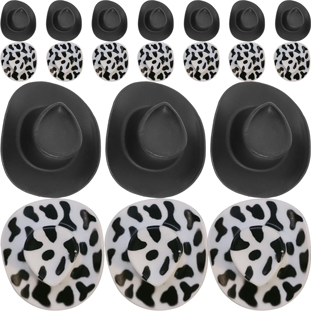 

20 Pcs Mini Cowboy Hat Bulk Crafts House Tiny Small Hats Miniature Plastic