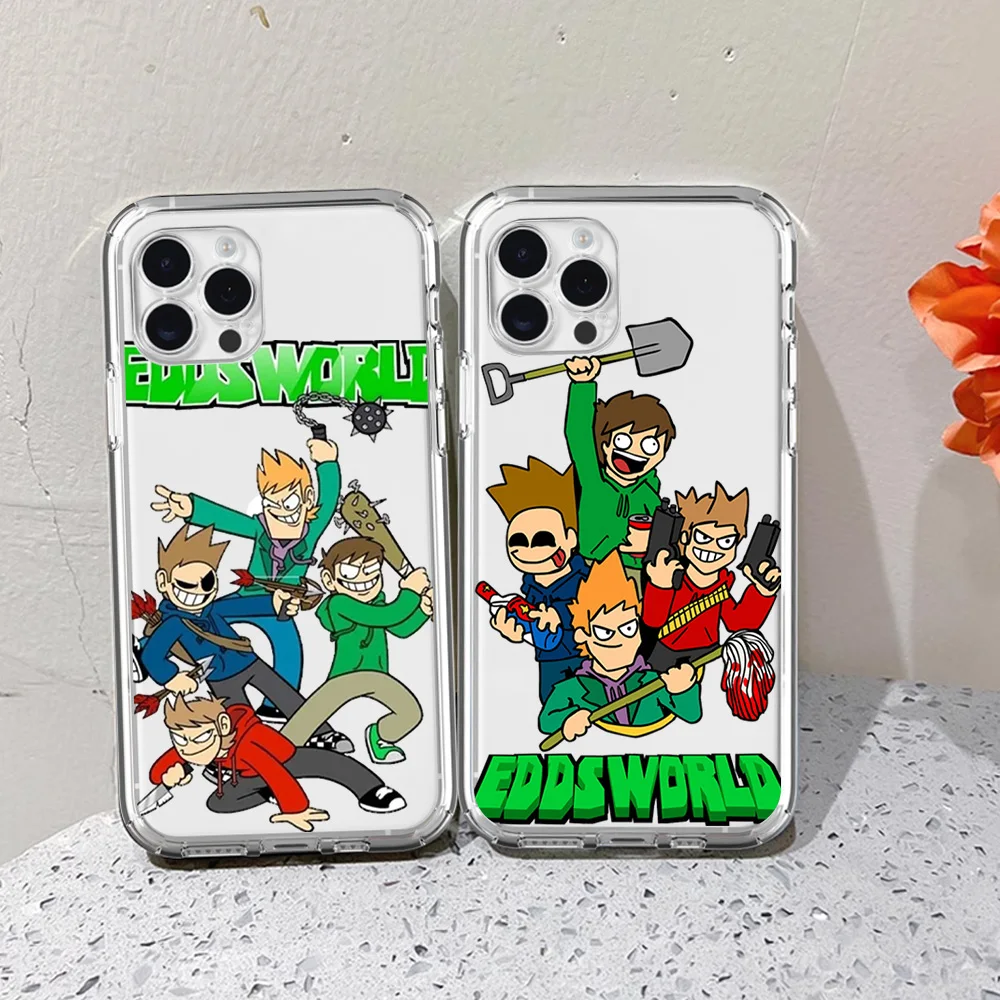 Cartoon E-Eddsworlds For Samsung Galaxy S23 S22 Ultra Plus Note 20 Ultra10 A71 70 A52 Transparent Phone Case