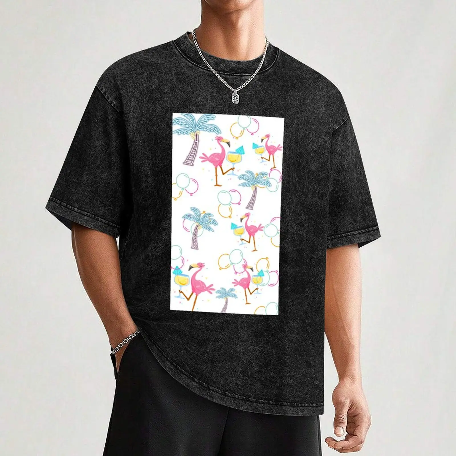 Футболка с изображением пальмы фламинго вечерние Margaritaville дешевые вещи летние