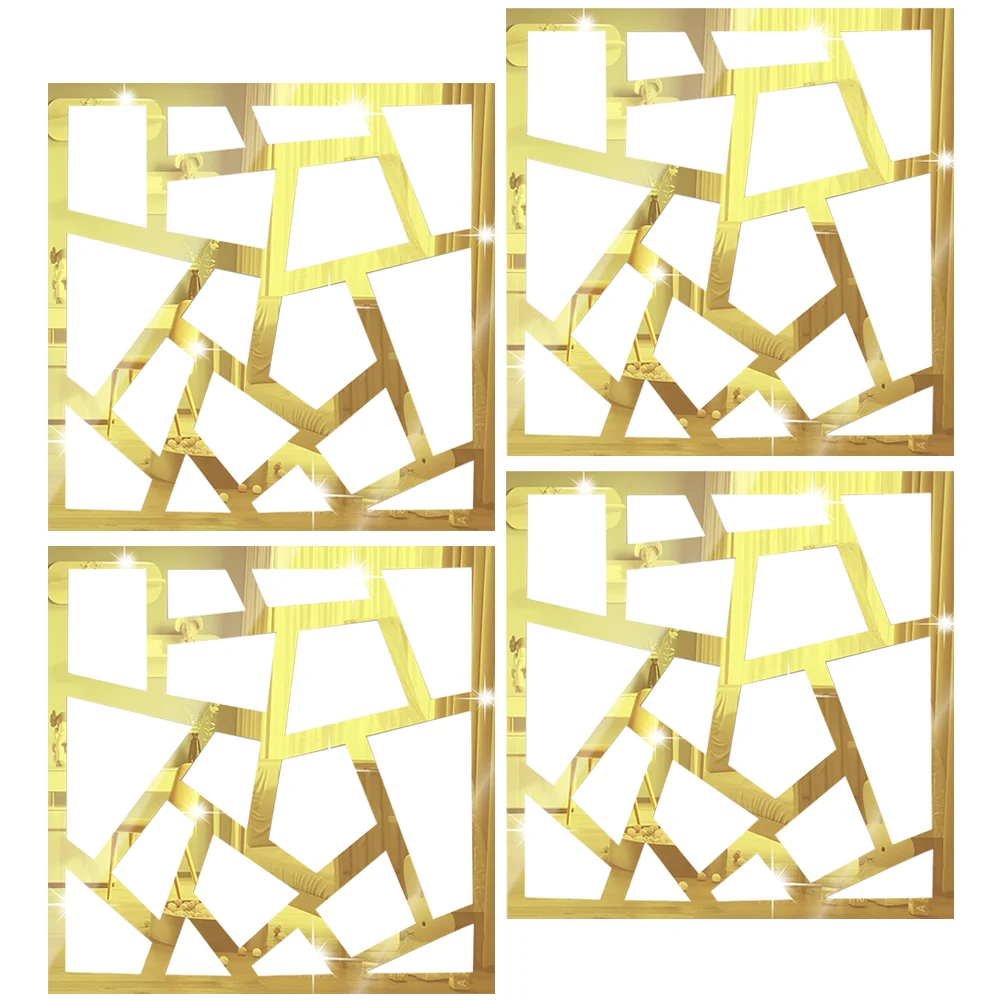 

4 Pcs Wall Sticker Mirror Tiles Fondos De Pantalla 3d Square Mirrors Adhesive Stickers DIY Sheets Box Decals
