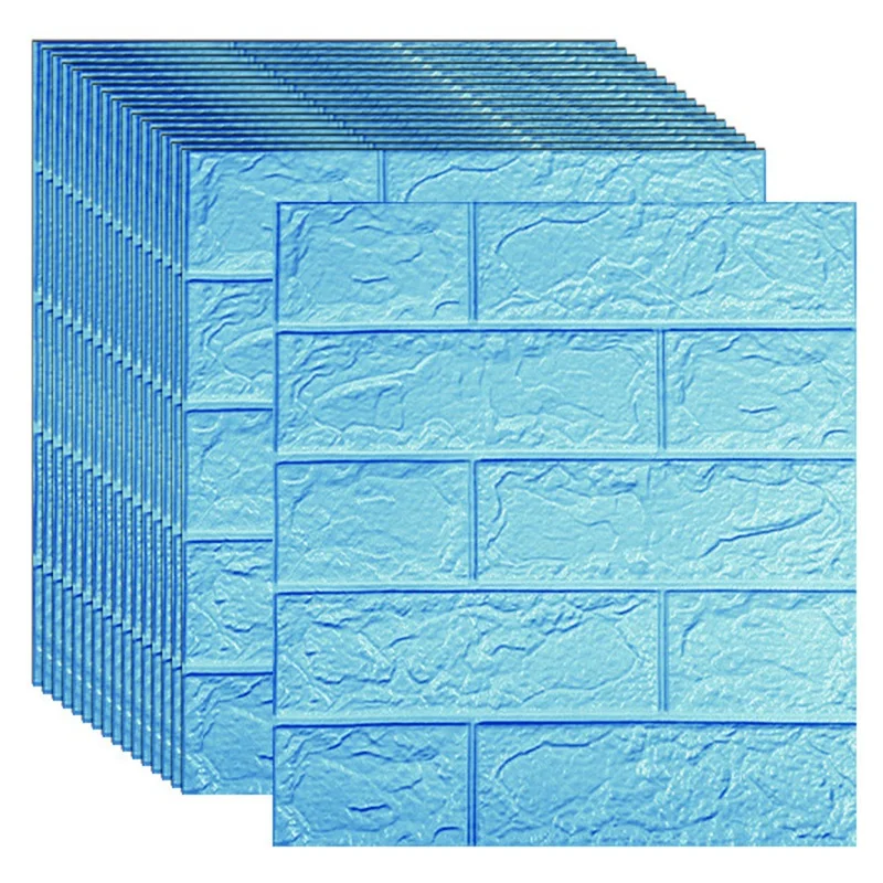 

JFBL Hot 15Pcs Self-Adhesive 3D Brick Sticker DIY Waterproof Foam Wallpaper Room Kitchen Roof Ceiling Background Wall Decals