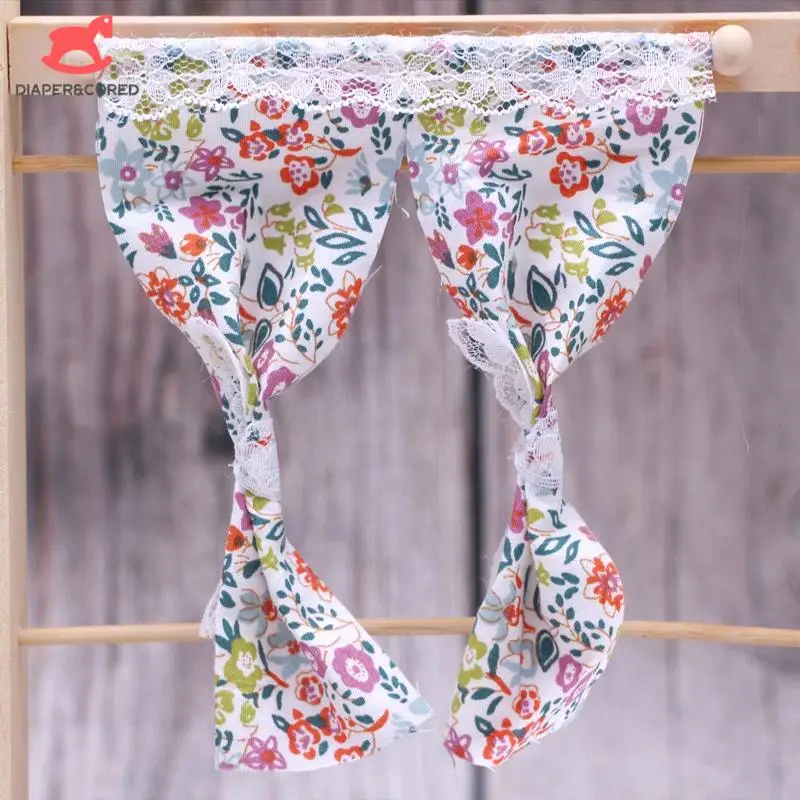 

1 шт., 1:12 милый кукольный домик, миниатюрная фотокружевная дверь-занавеска С маргариткой, домашний декор мебели, игрушка, аксессуары для кукольного домика