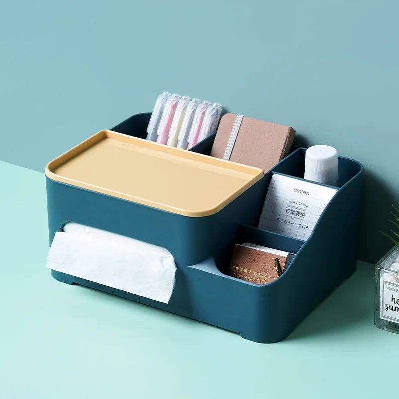 

Nordic Multifunctional Tissue Box Remote Control Home Living Room Storage Box Simple Pumping Box Desktop Plastic Box