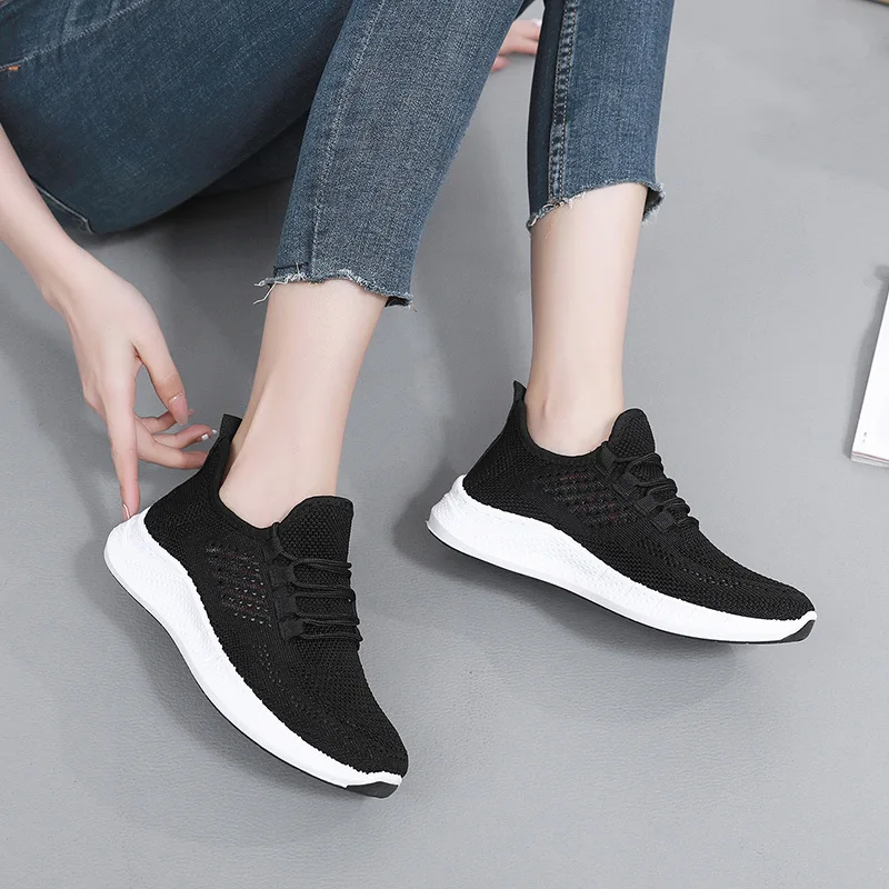 

Women's Shoes 2022 New Breathable Mesh Shoes Soft Sole Women's Sports Shoes Hollow Flat Casual Running Shoes Walking Sneakers