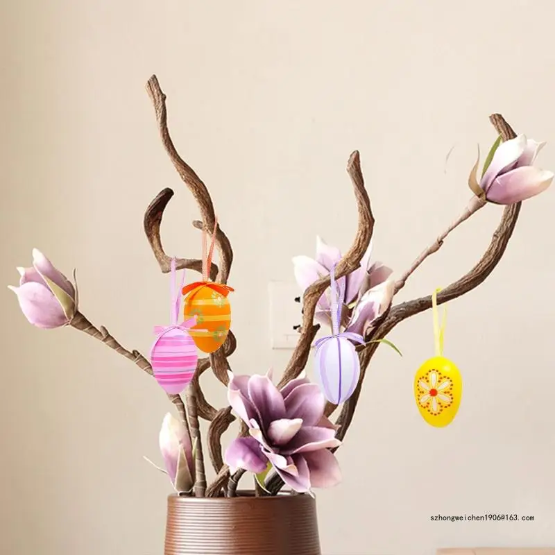 28GF Пасхальное DIY красочное расписное яйцо подвеска 12 шт. имитация яиц подвесной