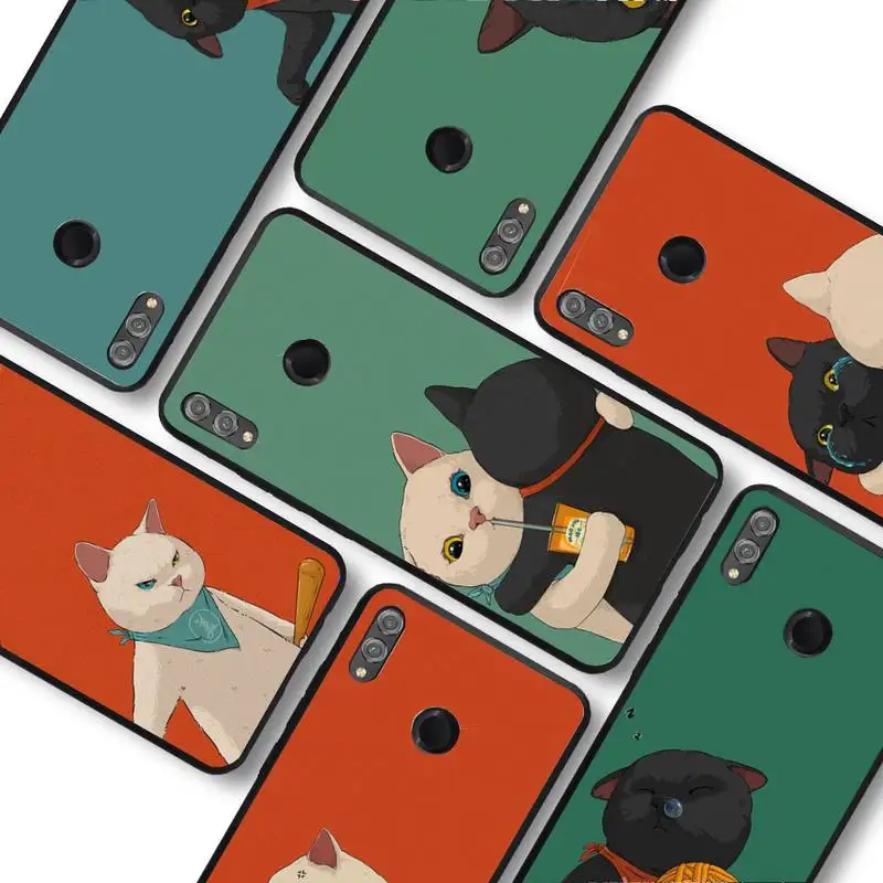 

Cartoon Cat Phone Case for Samsung A51 A30s A52 A71 A12 for Huawei Honor 10i for OPPO vivo Y11 cover