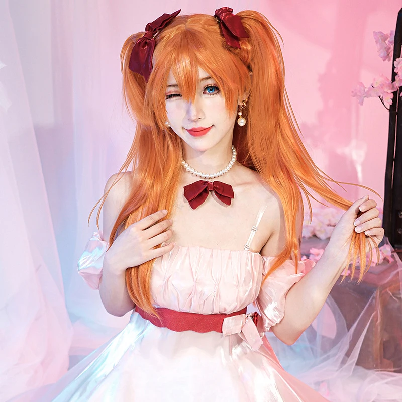 

Luckyoubi Asuka Langley Soryu Cosplay Costumes Anime EVA Women Dress Suit Set Girls Unifrom Halloween Party Outfit