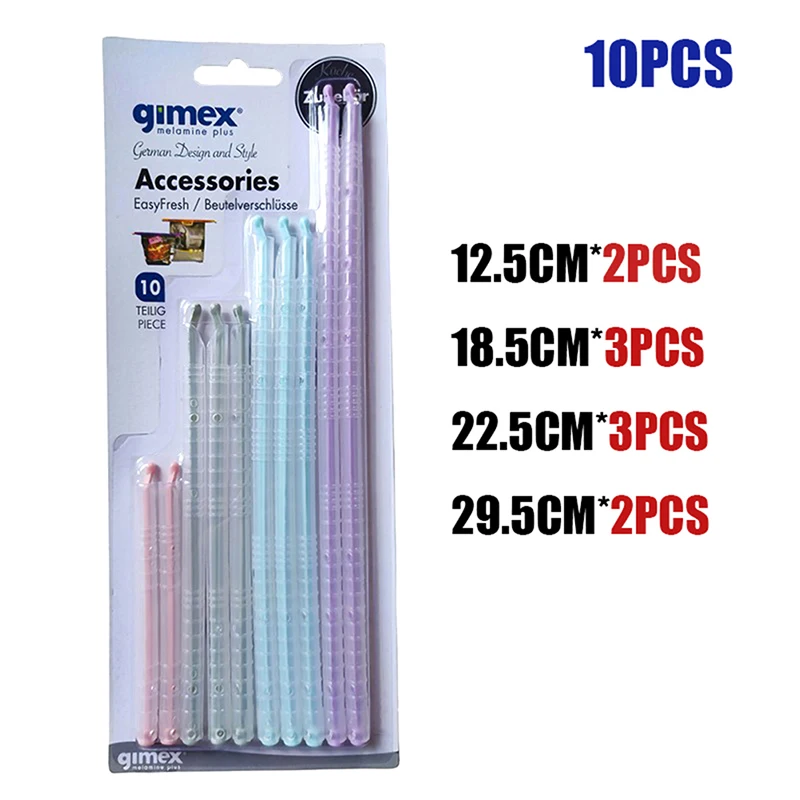 Пластиковые зажимы для пакетов пищевые герметичные палочки кухонный органайзер
