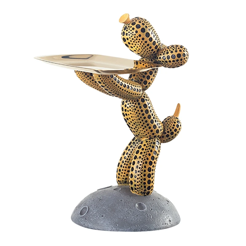 

Polka Dot Art Crafts Balloon Dog Sculpture Storage Tray Sculpture For Home Living Room Party Desk Shelf Decor