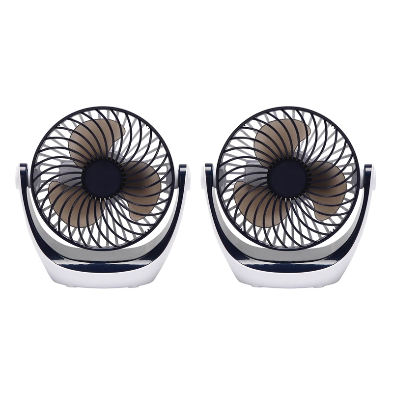 

2 шт., настольный мини-вентилятор с регулировкой скорости, вращение на 360 °