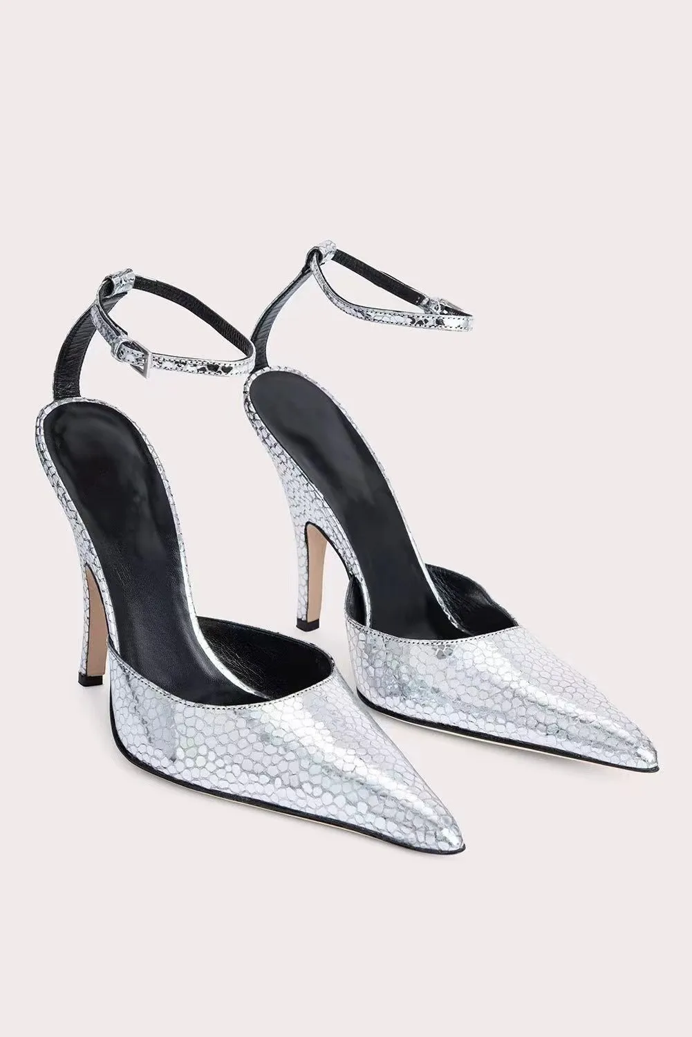 

Босоножки женские летние однотонные на высоком каблуке-шпильке с острым носком