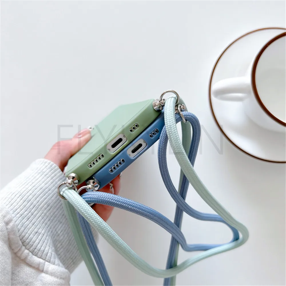 necklace lanyard soft silicone case for xiaomi 11 lite poco x3 pro nfc redmi note 10 8 9 pro 9s 8t 8 7 10s 9s 9t 9a phone cover free global shipping