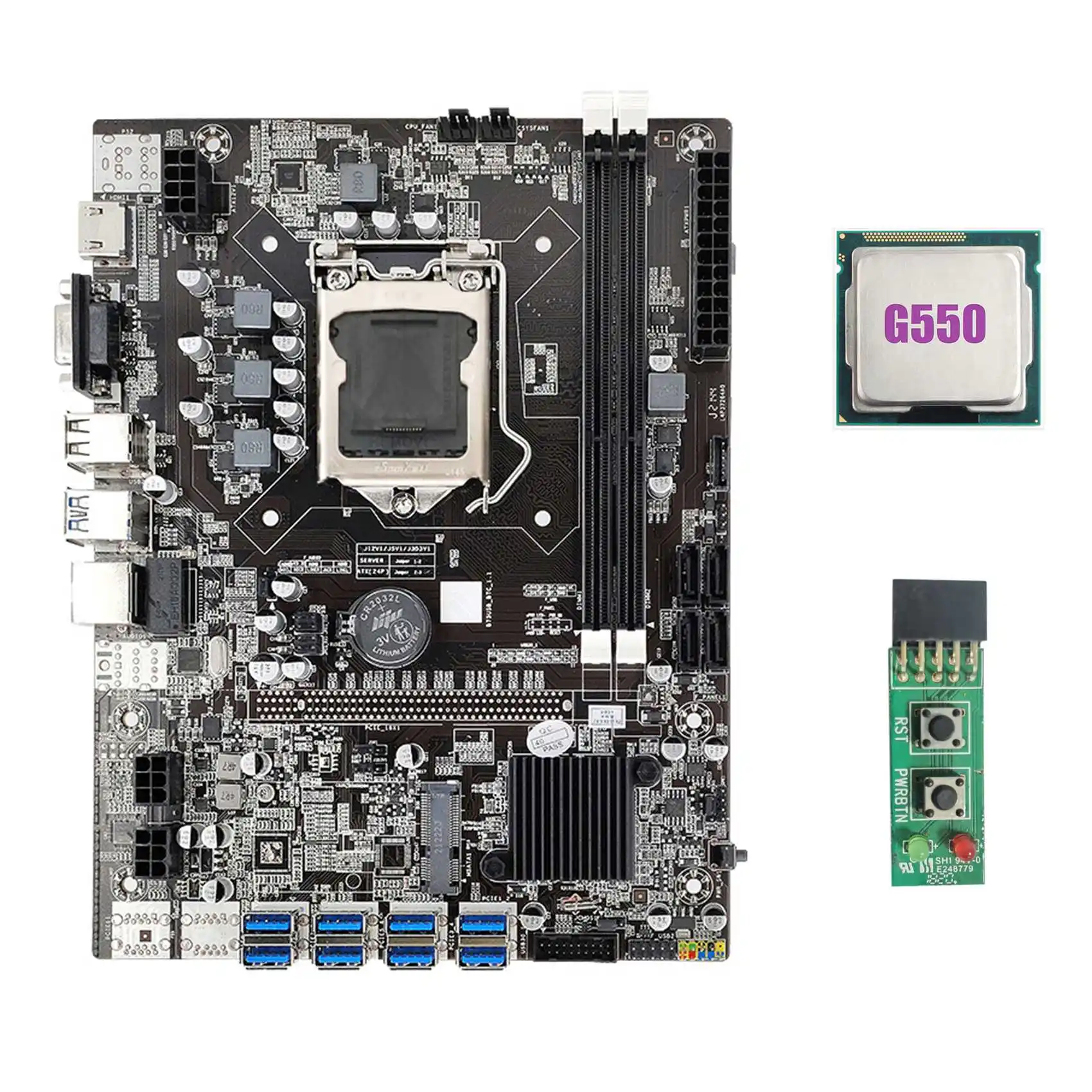

B75 USB ETH Mining Motherboard 8XUSB3.0+G550 CPU+Switch Board LGA1155 DDR3 MSATA USB3.0 B75 USB BTC Miner Motherboard