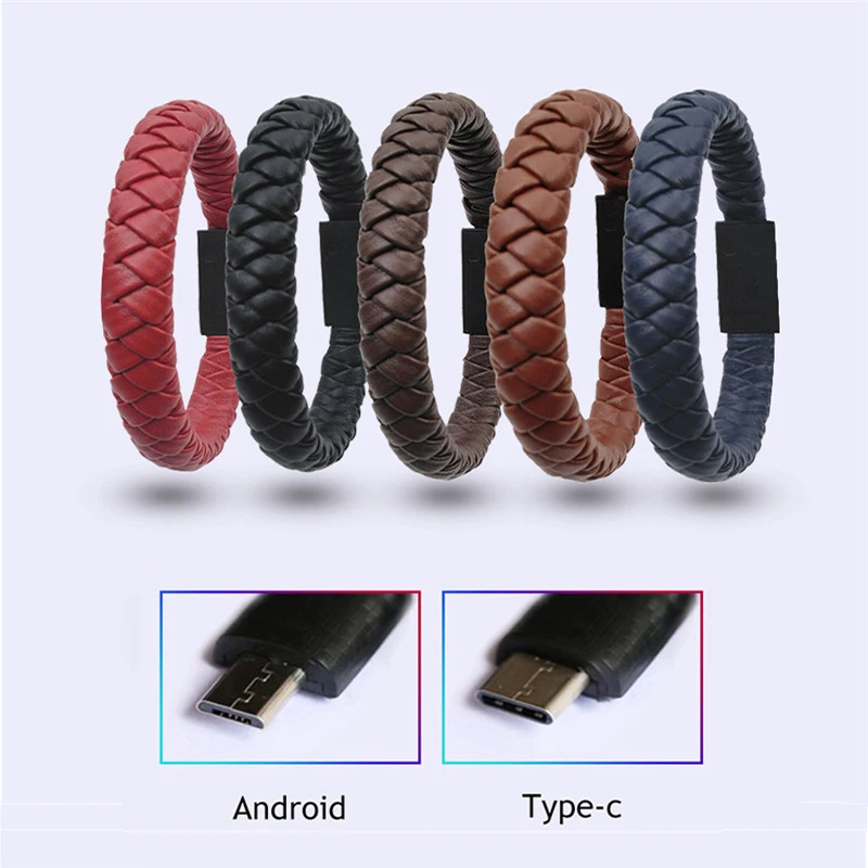 

Уличный Портативный кожаный мини-Micro USB-браслет, зарядное устройство, кабель для зарядки и передачи данных, шнур синхронизации для Android, теле...