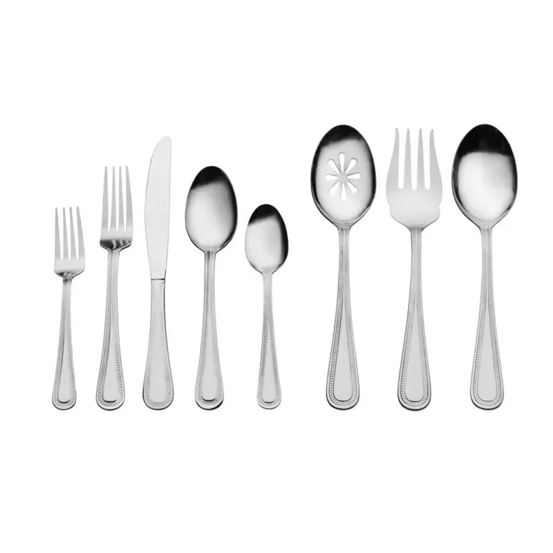 

Pearl 18.0 - 42 Piece Flatware Set with Caddy - Service for 8 - Perfect for All Occasions
