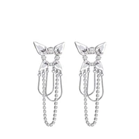 timeless wonder fancy zirconia star chained studs earrings for women jewelry goth tassel kpop ins earing anime pendientes 3231