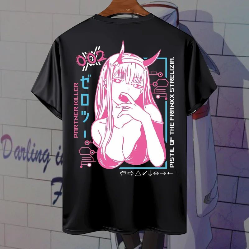 Аниме ZERO TWO Katun Premium 24s-футболка дистро Дарлинг в Franxx футболка оверсайз Dewasa