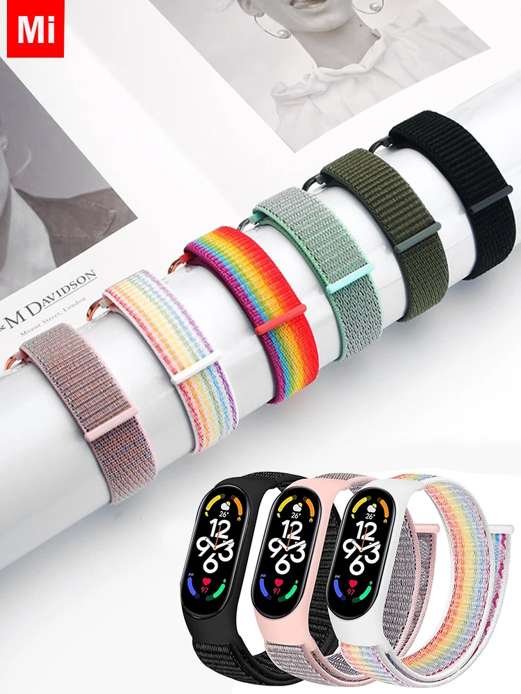

Ремешок нейлоновый для Xiaomi Mi Band 7-7, браслет для умных часов, спортивный сменный Браслет для Mi band 7 6 5 4 3