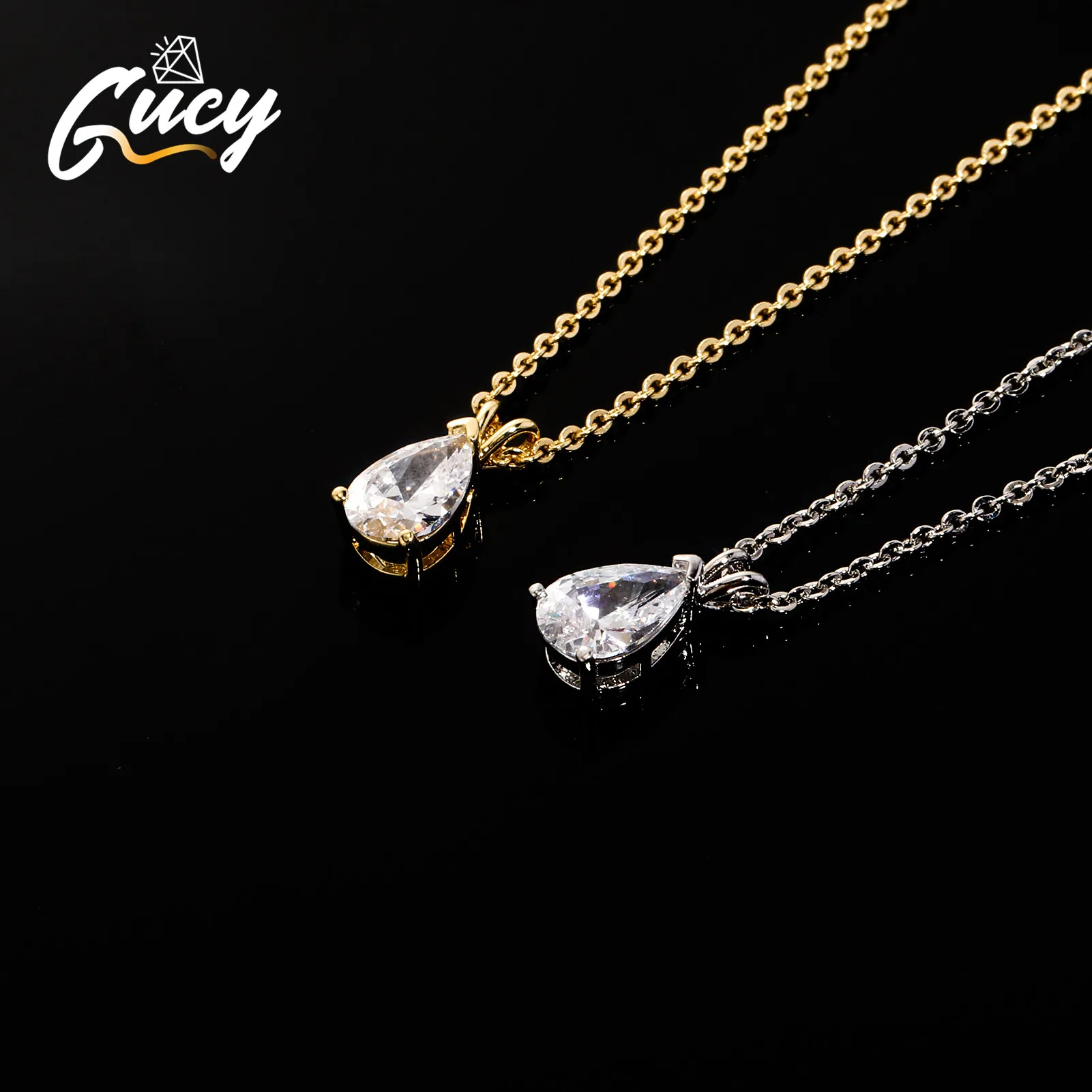 

GUCY Cubic Zircon Necklace Women's New Luxury Copper Zircon Color Retention Necklace Oval Clavicle Chain Wholesal