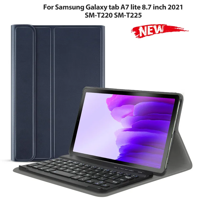 

Чехол для Samsung Galaxy Tab A7 lite с клавиатурой 8,7 дюйма SM T220 T225 Беспроводная Bluetooth клавиатура Магнитный чехол Folio