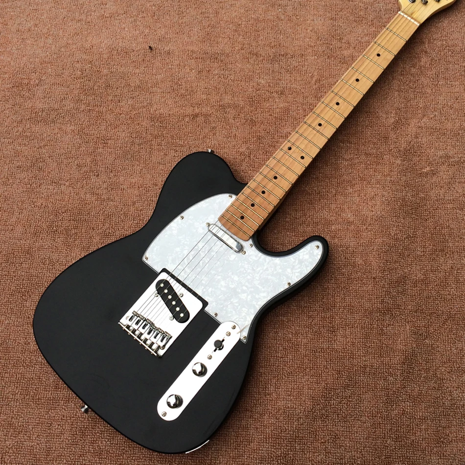 

Электрическая гитара Tele, Кленовая фингерборд, искусственная, хромированная фурнитура, матовый черный, Бесплатная доставка