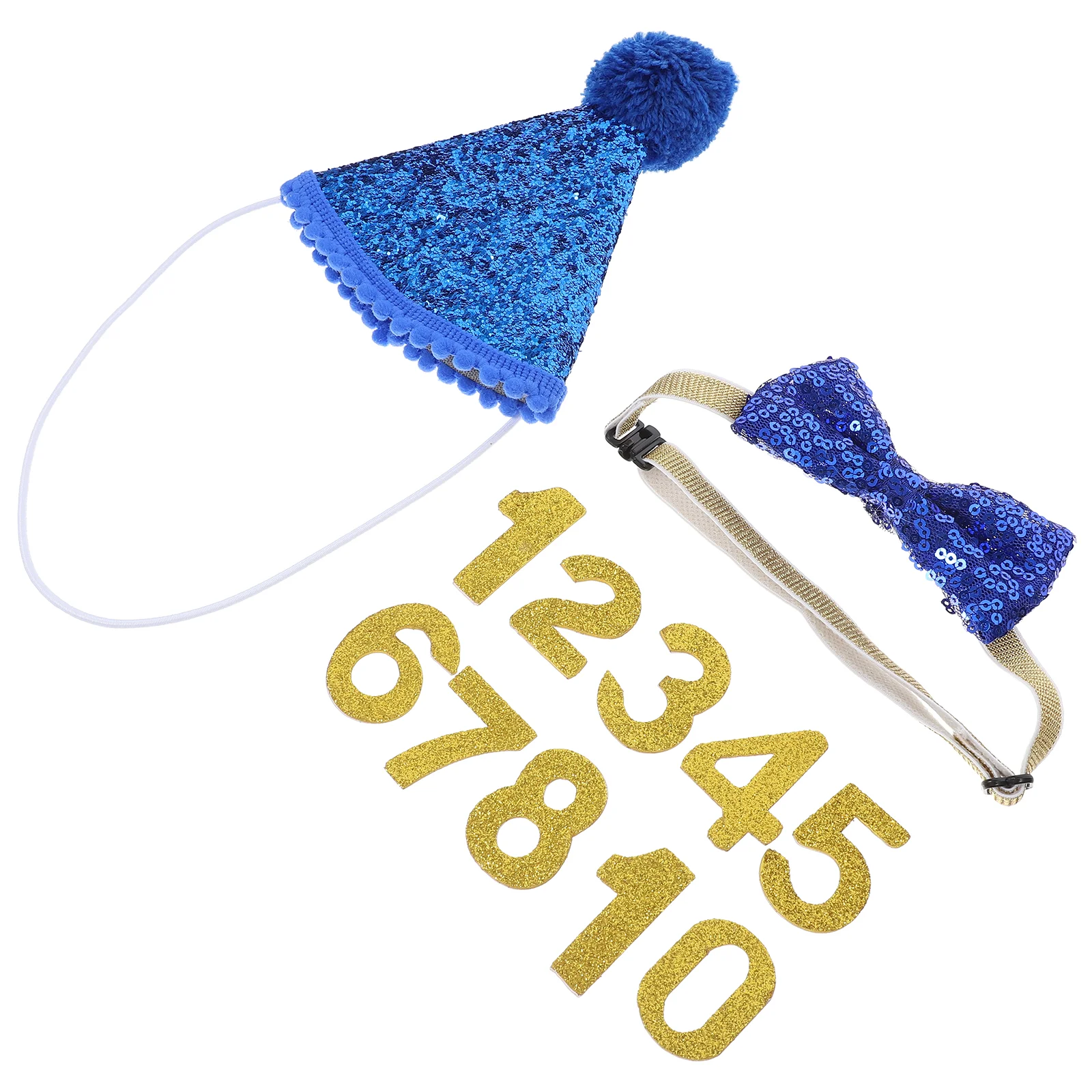 

1 Set Pet Birthday Costume Funny Glitter Sequin Dog Birthday Party Supplies Pet Hats Small Pet Bow Pet Bow Tie Dog Birthday Hat