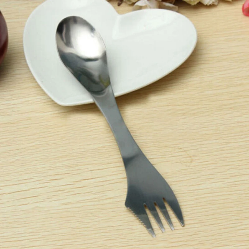 

3 in 1 Camping Spoon Fork Knife Stainless Steel Outdoor Hiking Picnic Kitchen Cookware Tactical Camping Spoon Fork Knife 1 Pcs