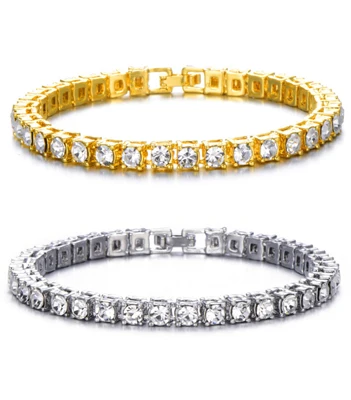 Браслеты-цепочки в стиле хип-хоп для мужчин и женщин теннисные ювелирные