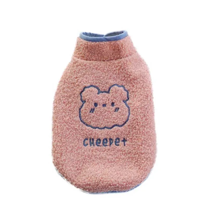 

Cartoon Smiling Dog Vest Winter Clothes Autumn Pet Warm Cardigan Pomeranian Schnauzer Soft Costume Cat Puppy Two-legged Clothing