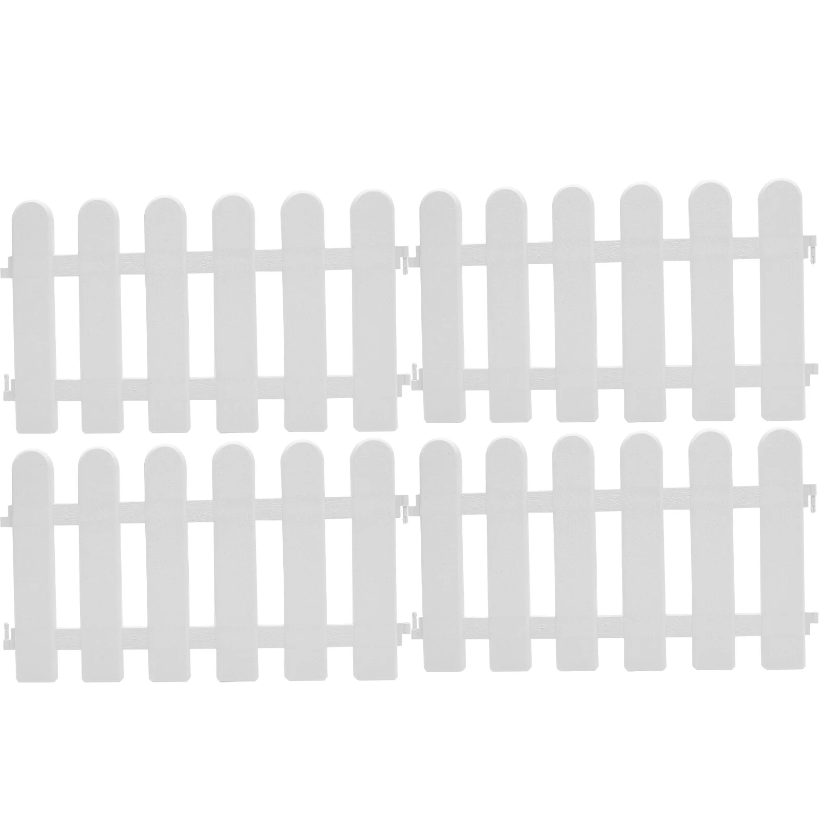 

4 Pcs Outdoor Decoration Flower Bed Fence Small Garden Edging Borders Portable Villa White Plastic Panels Campus