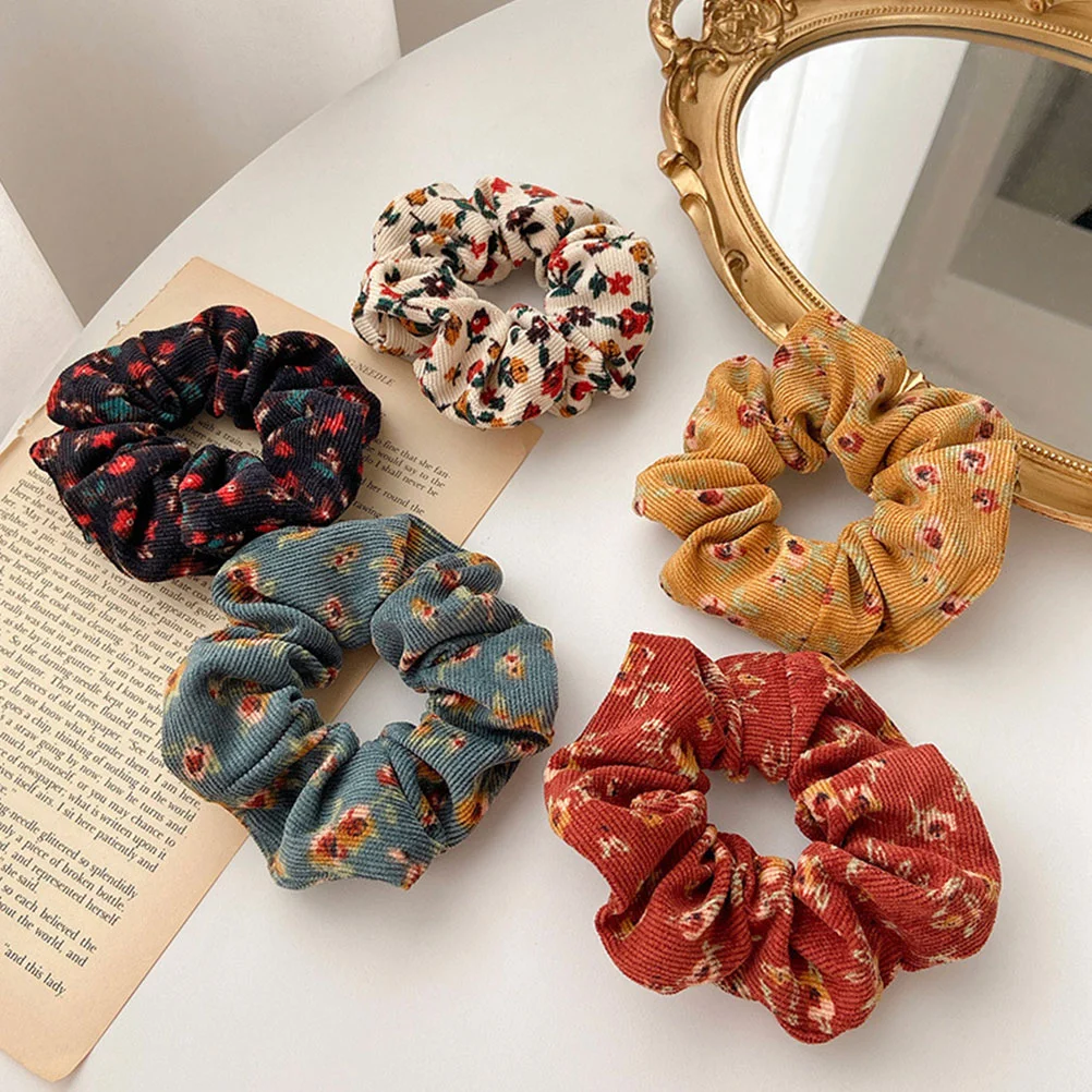 5 шт. драгоценные камни для волос женщин резинки вельветовые аксессуары галстуки