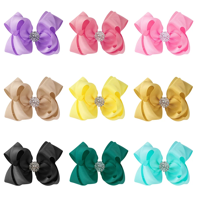 

5INCH/13CM Hair Bows Diamond Clips Pins for Children Baby Girl Kids Accessories Decoration Headwear Barrettes