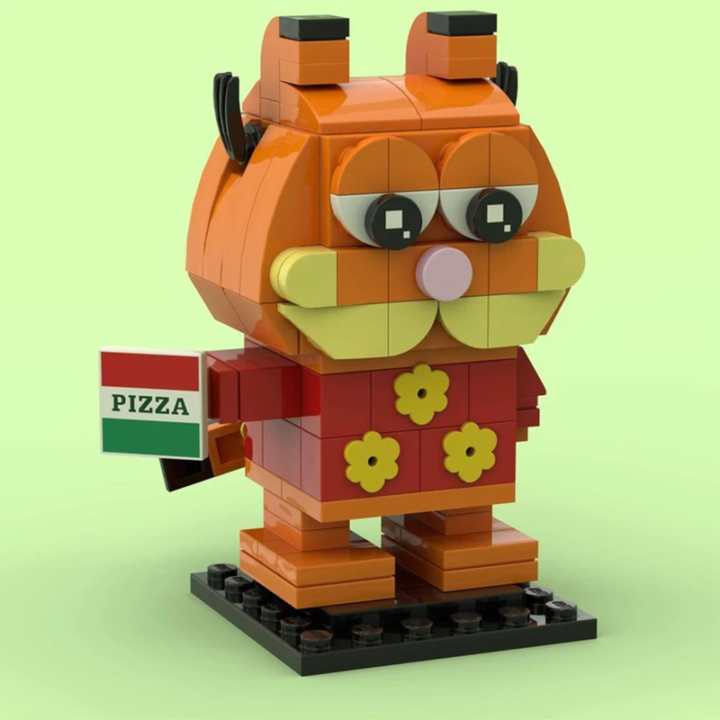 Набор строительных блоков MOC Garfield Pizza Time Edition Headz, 139 деталей, коллекционная модель, конструктор, подарок для фанатов (art.: 3920dc0df2e60) - 3920dc0df2e60
