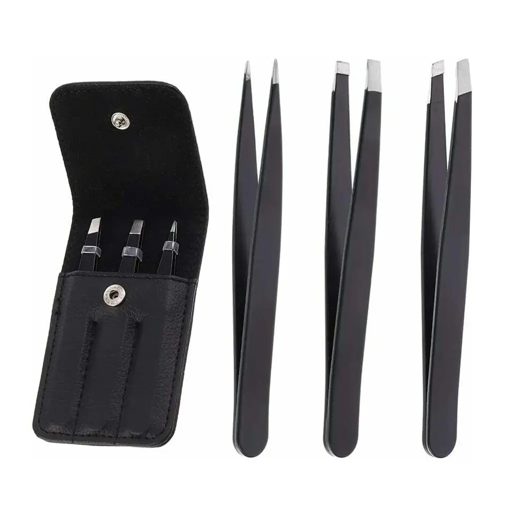 

3Pcs/Set Professional Eyebrow Tweezers Eyebrow Hair Removal Clip Makeup Sets Eyelash Extension Eyelash Tweezers Beauty