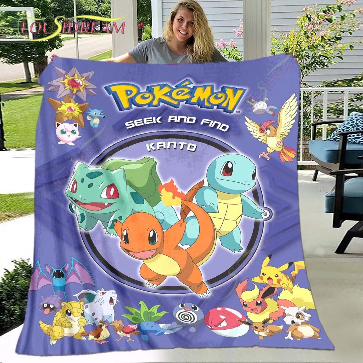 

Cartoon Pokemon Fashion Blanket Flannel Fleece Throw Blanket Children and Adult Gift Sofa Bedding Baby Boys Girls Children Gifts