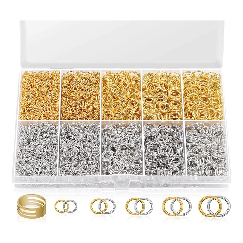 

4600Pcs Jump Rings Jewelry Jump Rings With Jump Rings Open/Close Tools For Jewelry Making Accessories Kit Gold+Silver