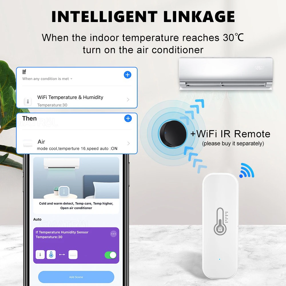 Wi-Fi/ZigBee Термометр И Гигрометр Умное Домашнее Устройство Tuya Для Измерения