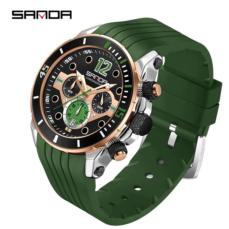 

SANDA New Quartz Men's Watch Fashion Casual Sports Chronograph 30M Waterproof Luxury Luminous Men's Wrist watch Relojes hombre