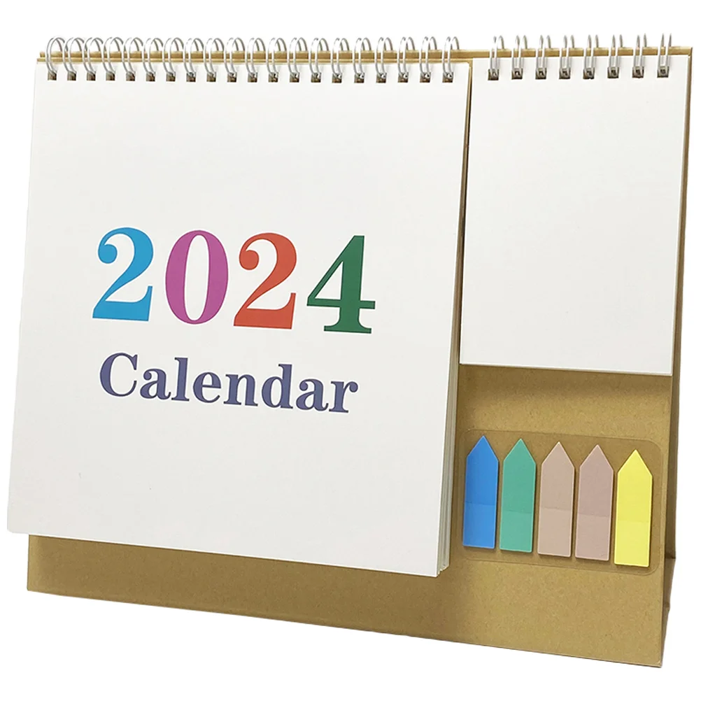 

2024 Desk Home Decor Tabletop Calendar Standing Decorate Small Household Monthly Office