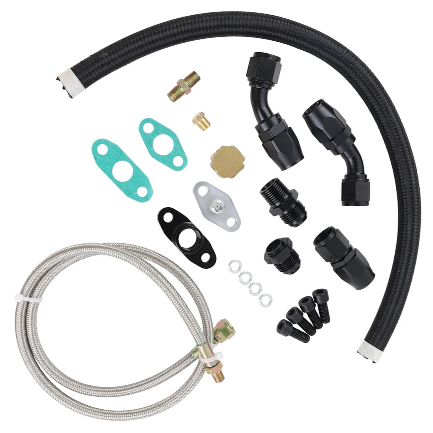 

Линия возврата и подачи слива масла турбонаддува для T3 T4 T60 T70 T04E Turbo + фланец заглушки масляного поддона