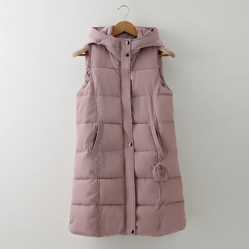 Длинные жилеты плотный жилет с капюшоном куртка осень 2023 женский пальто новинка